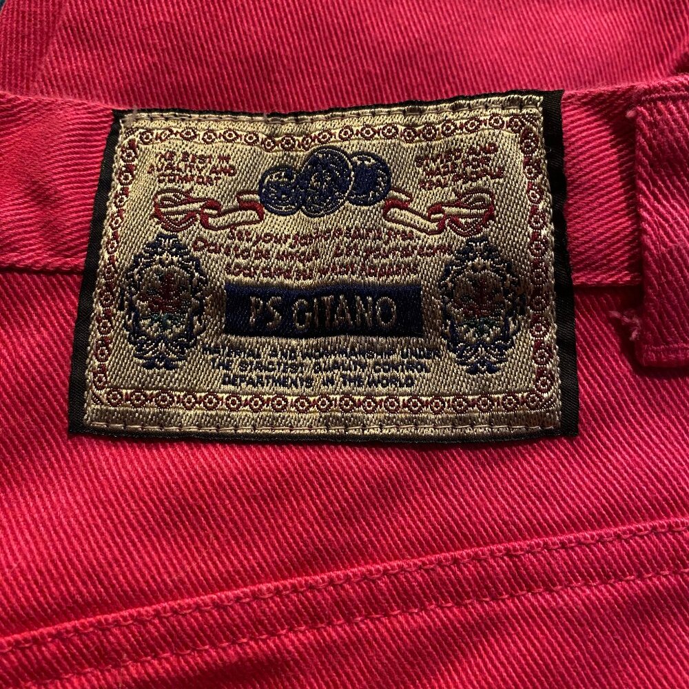 Gitano High Waisted Pink Tapered Leg Baggy Womens White Jean Pants Size 12